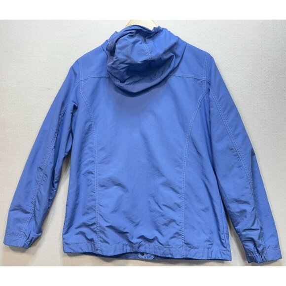Eddie Bauer Women Weatheredge Hooded Coat Zip Pocket Sz M Blue Authentic Outdoor - Picture 2 of 11
